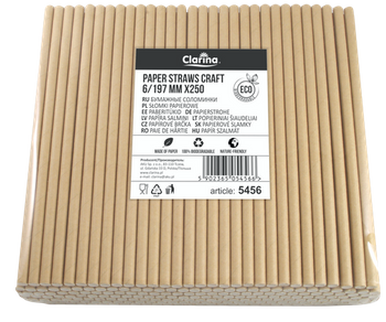 Słomki papierowe kraft  6x197mm  A250