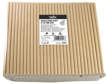 Słomki papierowe kraft  8x197mm    A250