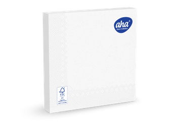 Serwetka  AHA 3W 33CM A20x12 GŁADKA BIAŁA FSC