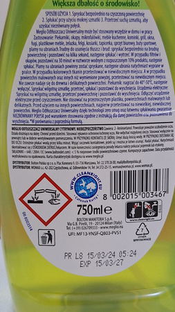 MEGLIO ODTŁUSZCZACZ LEMON 750ML SPRAY