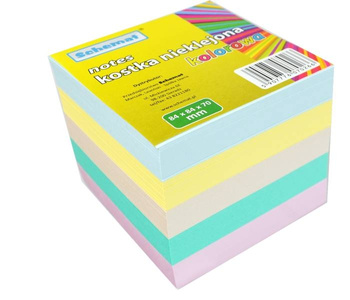 SCHEMAT NOTES KOSTKA NIEKLEJONA KOLOR 84x84x70