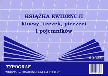 TYPOGRAF KSIĄŻKA EWIDENCJI PIECZĘCI A5