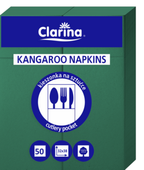 CLARINA SERWETKA KANGUREK CIEMNO ZIELONY 32x38 A50