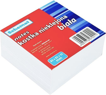 SCHEMAT NOTES KOSTKA NIEKLEJONA BIAŁA 83x83x35 